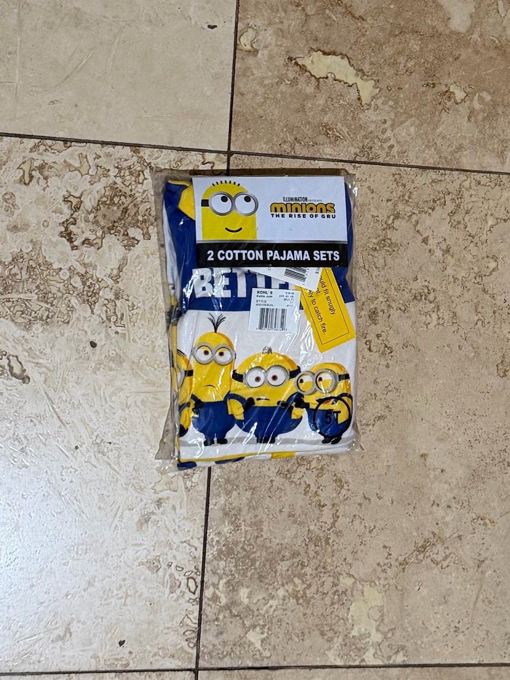 Minions Kids Cotton Pajama Set - Yellow & Blue